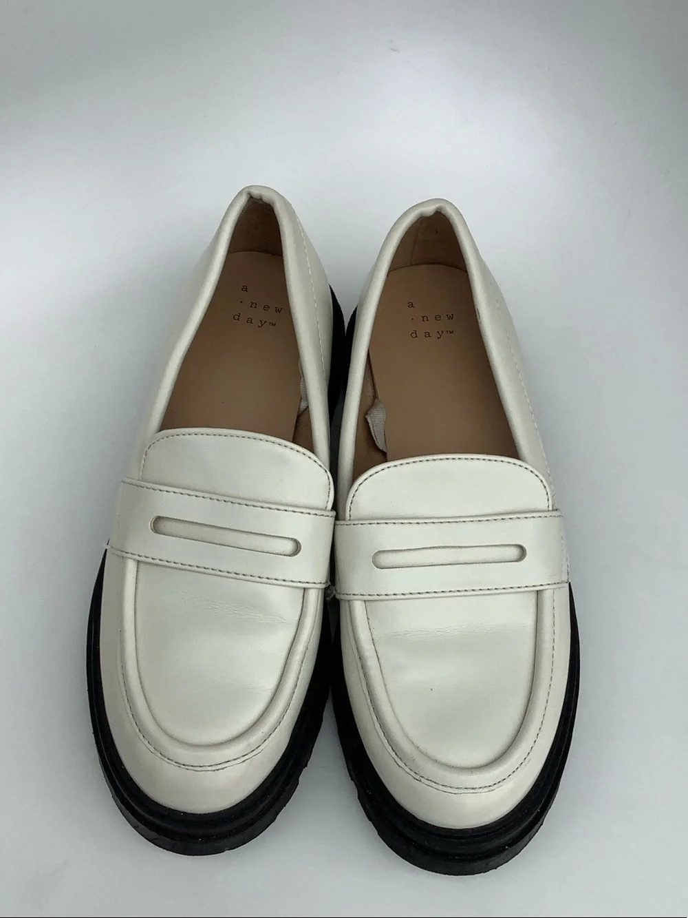 Britney Paris White Platform Loafers With Lug Soles Size 7 A New Day